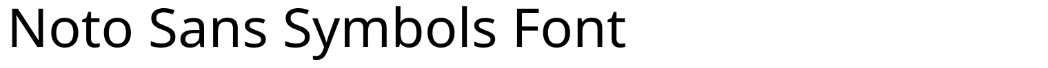 Noto Sans Symbols Font