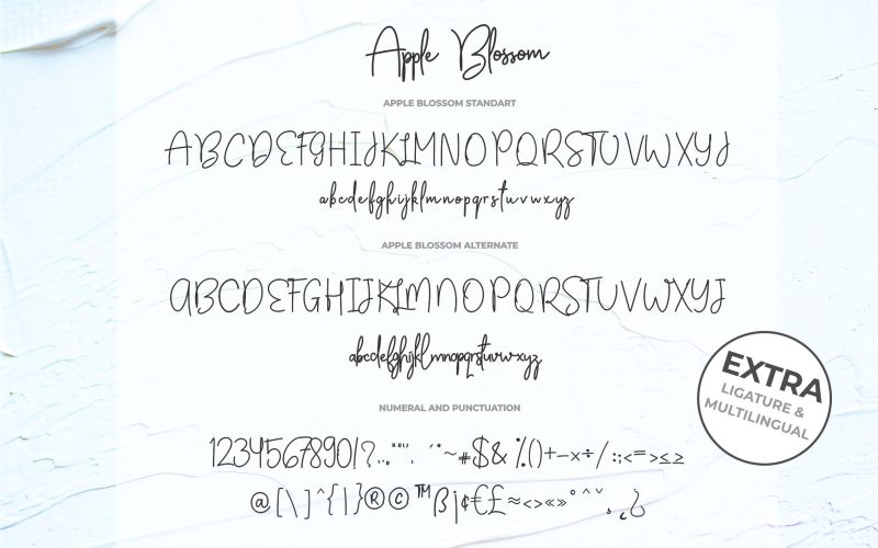 Apple Blossom Handwritten Font Fontlot Com