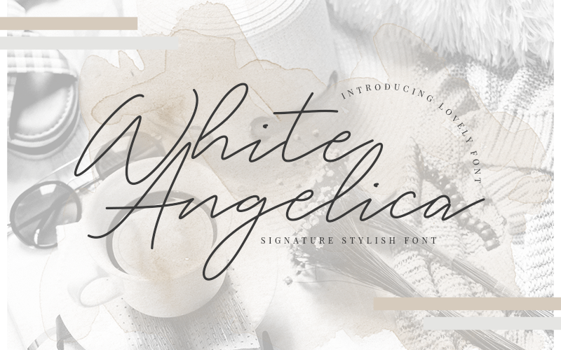 White Angelica Handwritten Font Fontlot Com