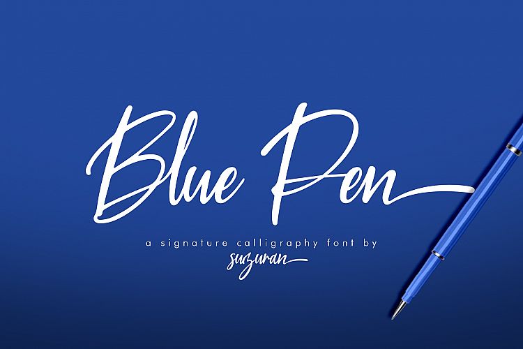 Blue Pen Handwritten Font Download fonts