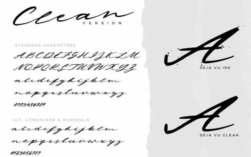 Deja Vu Script Ink Font Fontlot Com