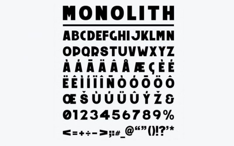 Monolith Free Typeface Fontlot Com