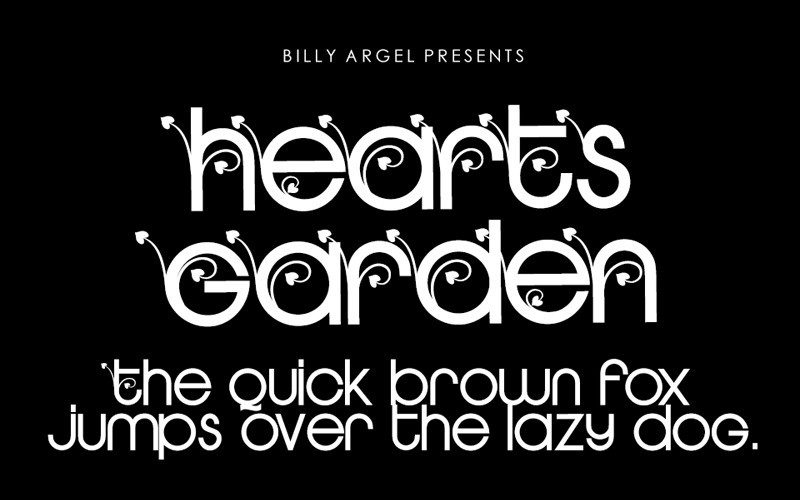 Hearts Garden Font Fontlot Com