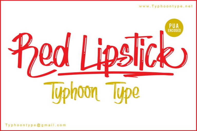 Red Lipstick Brush Font Download fonts