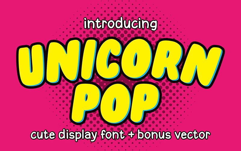Unicorn Pop Display Font Fontlot Com