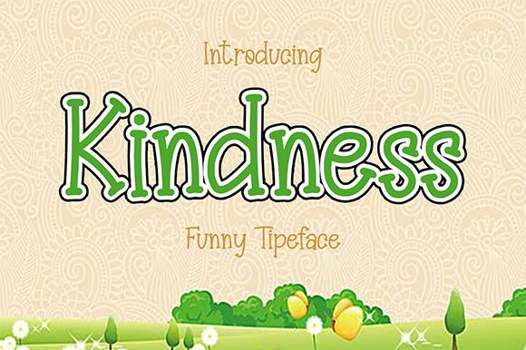 Download Free Kindness Display Font Fontlot Com PSD Mockup Template