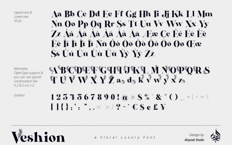 Al Veshion Display Font Fontlot Com