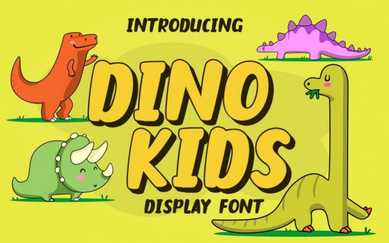 Dino Kids Display Font Fontlot Com