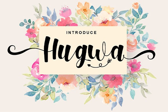 Download Free Hugwa Calligraphy Font Fontlot Com PSD Mockup Template
