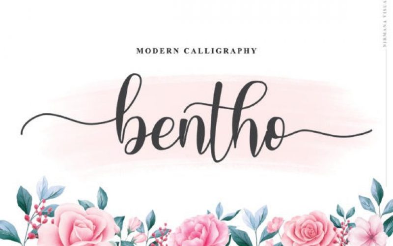 Download Bentho Calligraphy Font Fontlot Com PSD Mockup Templates