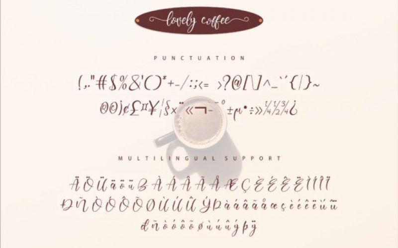 Lovely Coffee Calligraphy Font Fontlot Com
