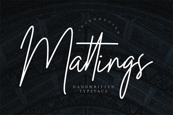Download Free Mattings Script Font Fontlot Com PSD Mockup Template