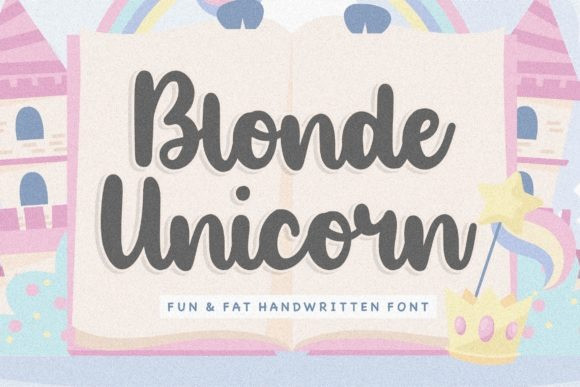 Download Free Blonde Unicorn Handwritten Font Fontlot Com PSD Mockup Template