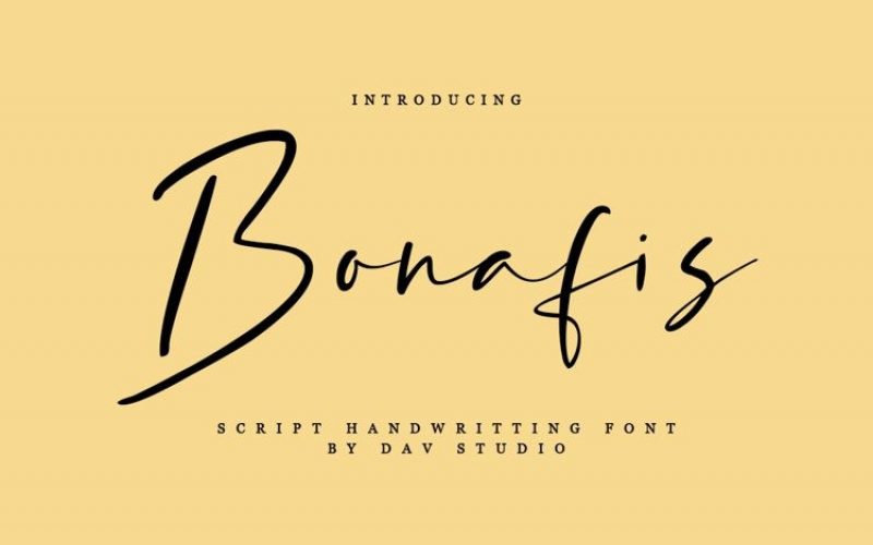 Bonafis Handwritten Font Fontlot Com