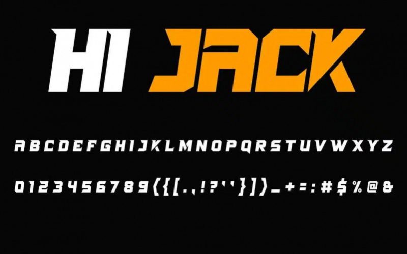 Hi Jack Display Font Fontlot Com