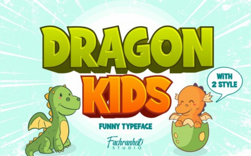 Dragon Kids Display Font Fontlot Com