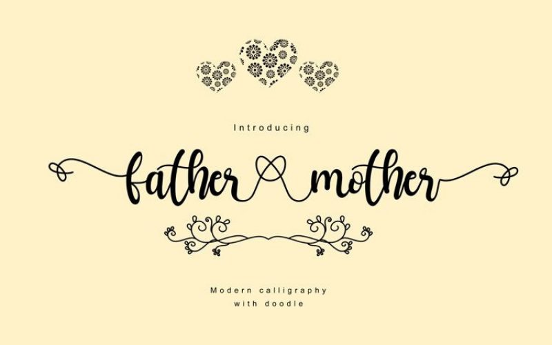 Father Mother Calligraphy Font Fontlot Com