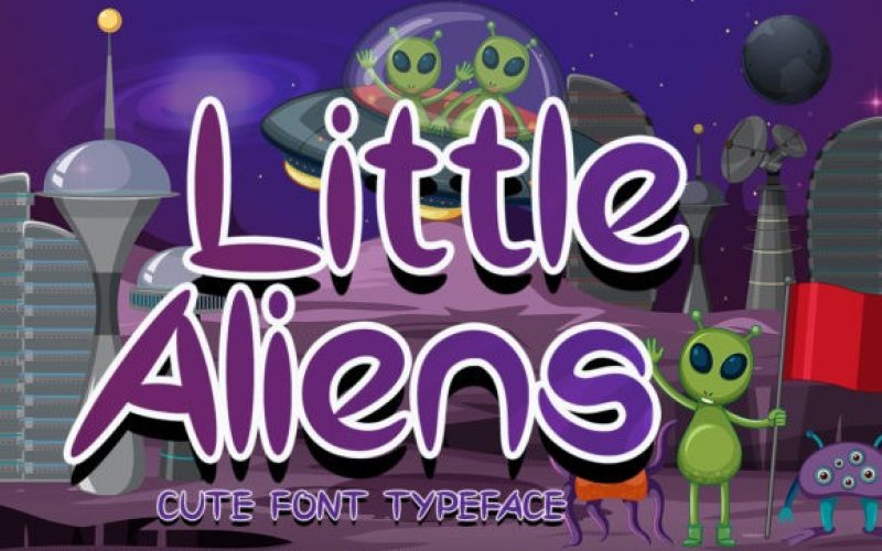 Little Alien Display Font Fontlot Com