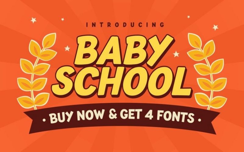 Baby School Display Font Fontlot Com