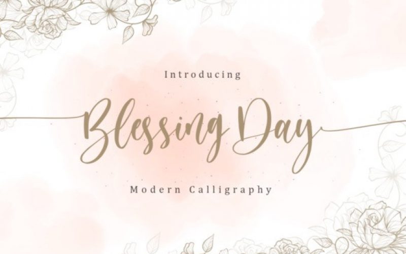 Blessing Day Calligraphy Font Fontlot Com