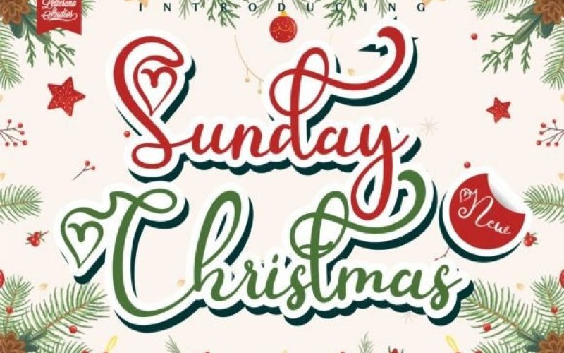 Sunday Christmas Calligraphy Font Fontlot Com