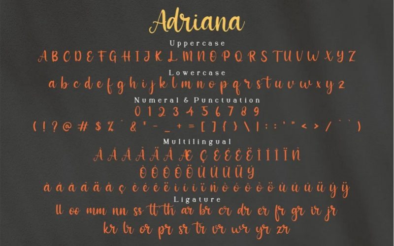 Adriana Script Font Fontlot Com