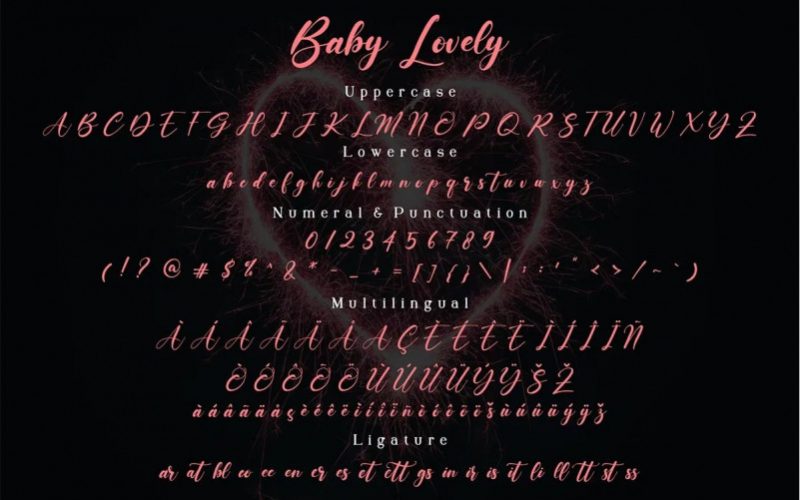 Baby Lovely Calligraphy Font Fontlot Com