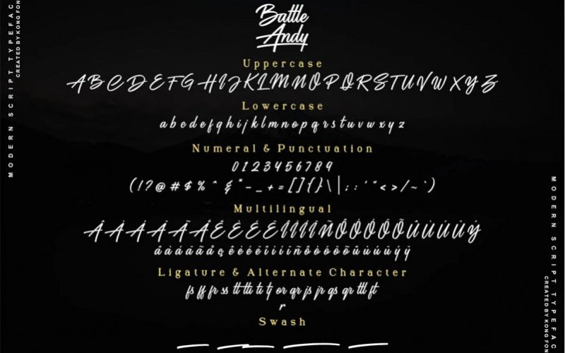 Battle Andy Script Font Fontlot Com