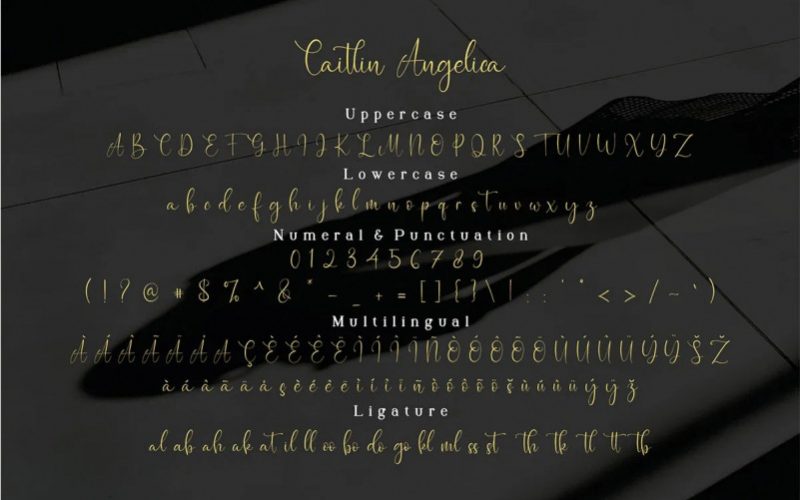 Caitlin Angelica Handwritten Font Fontlot Com