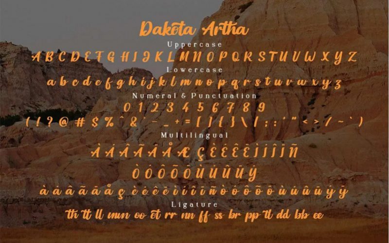 Dakota Artha Script Font Fontlot Com