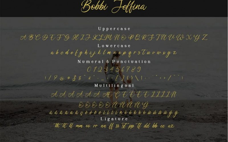 Bobbi Jeffina Calligraphy Font Fontlot Com