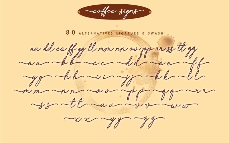 Coffee Signs Handwritten Font Fontlot Com