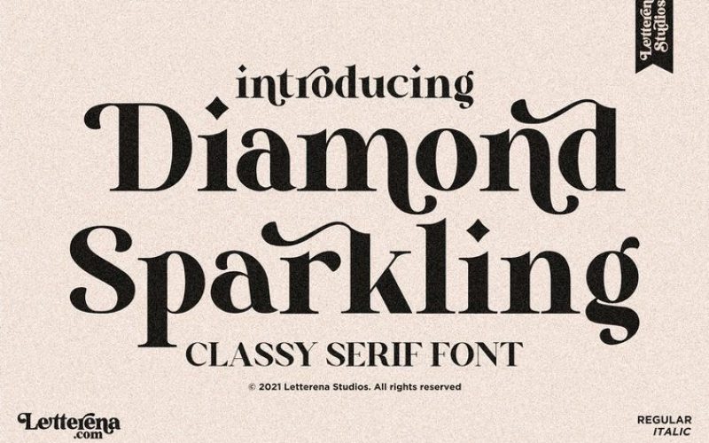 Diamond Sparkling Serif Font Fontlot Com