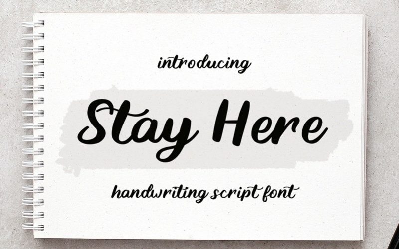 Stay Here Script Font Fontlot Com