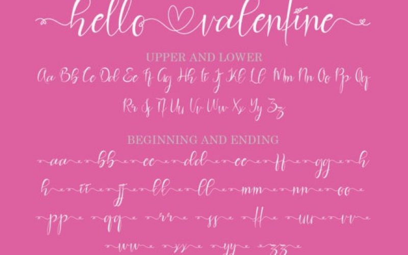 Hello Valentine Calligraphy Font Fontlot Com