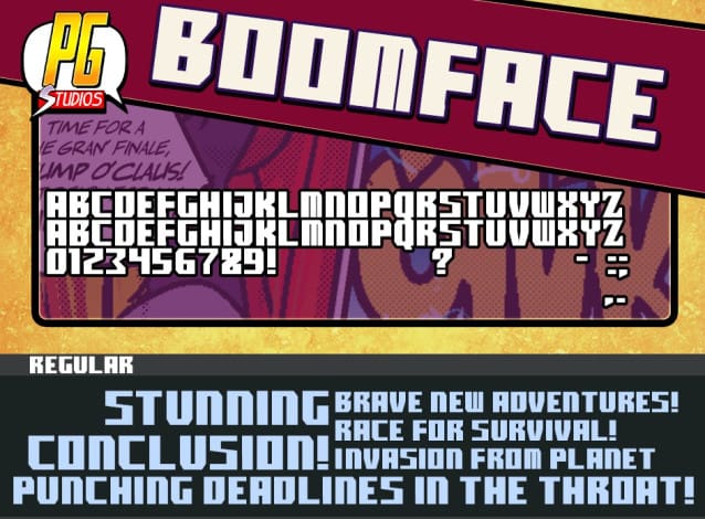 boomface pg font 1