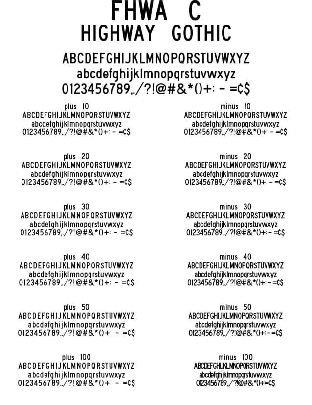 fhwa series c 2024 font
