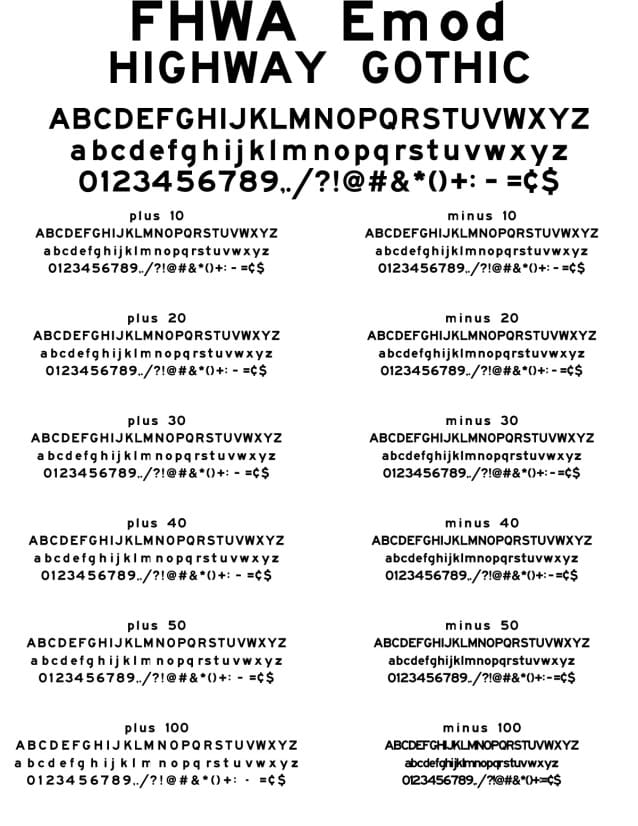 fhwa series emod 2024 font