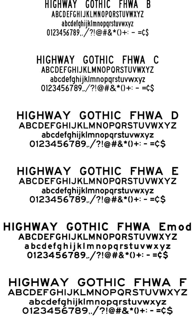 Highway Gothic FHWA 2025 Font 1 highway gothic fhwa 2025 font