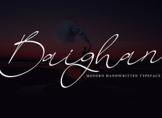 Baighan Handwriting Font preview image 1