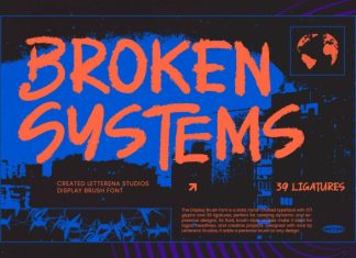 Broken System Script Font preview image 1