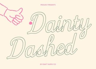 CS Dainty Dashed Font preview image 1