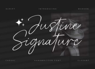 Justine Signature Script Font preview image 1