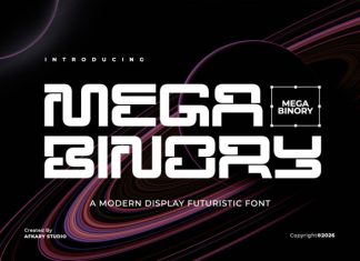 Mega Binory – Modern Futuristic Sci-Fi Font preview image 1