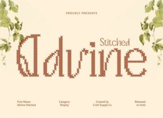 Advine Stitched Font preview image 1
