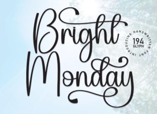 Bright Monday Handwriting Font preview image 1