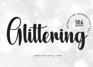 Glittering Script Font preview image 1