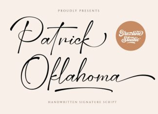Patrick Oklahoma Handwriting Font preview image 1
