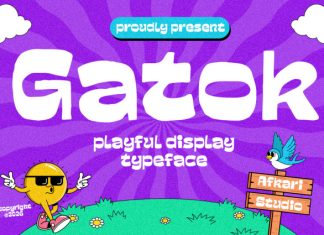 Gatok – Playful Display Typeface Font preview image 1