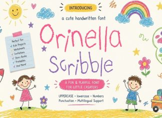 Orinella Scribble Font preview image 1